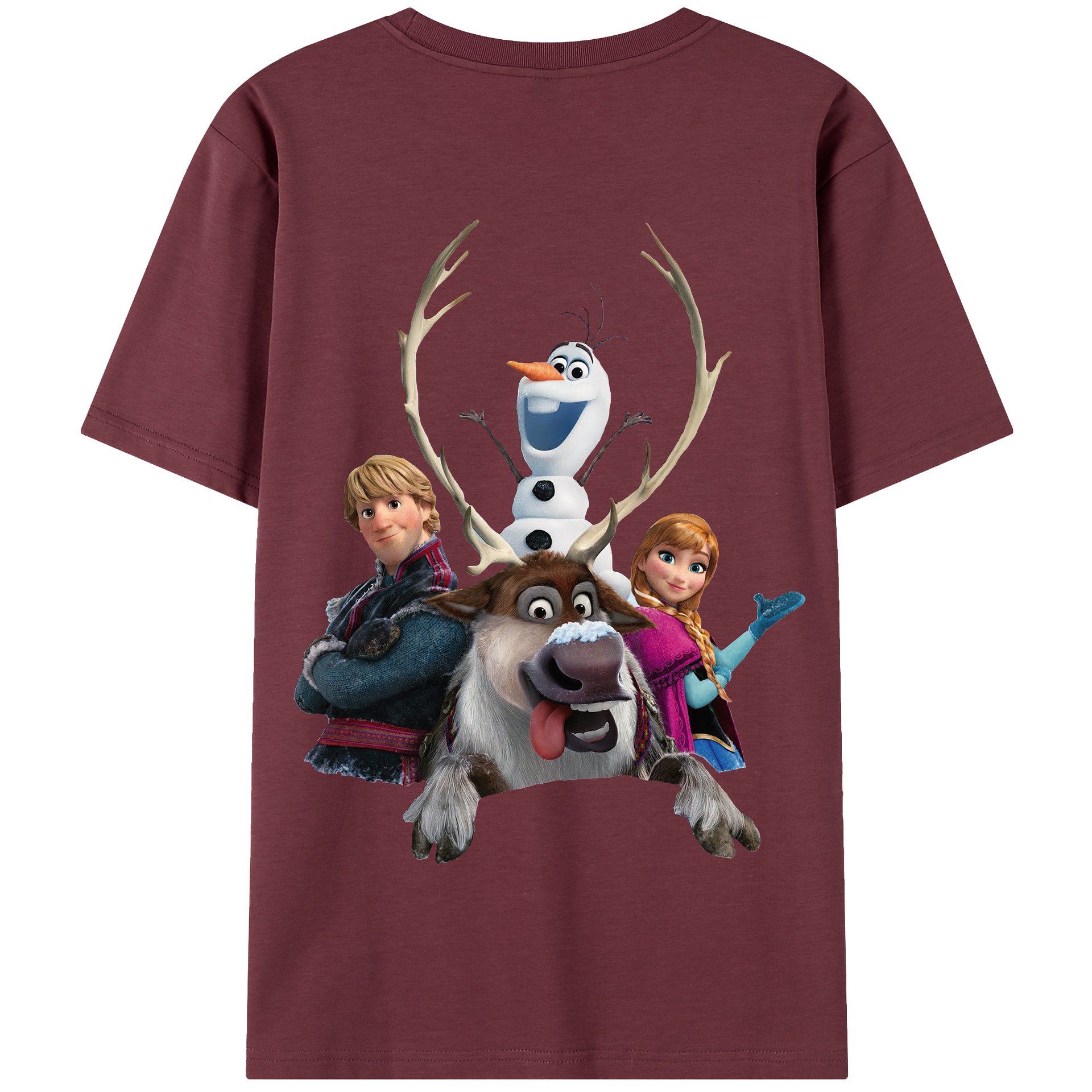 （画像用） アナと雪の女王 アンナ エルサ Frozen Anna Elsa 綿100％半袖Tシャツ（背面プリント）
